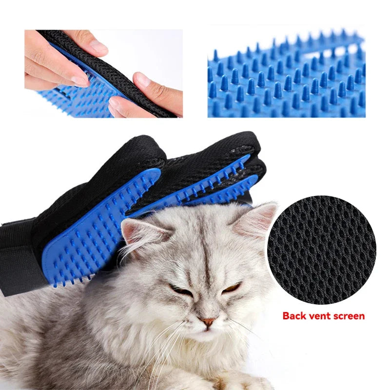 Silicone Grooming Glove for Dog and Cat Bathing and Deshedding