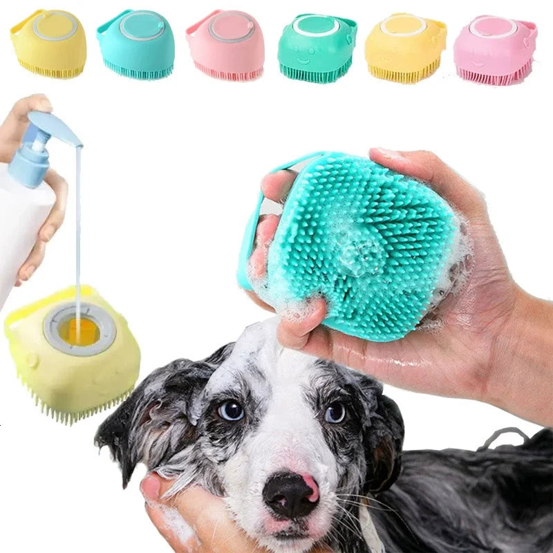 Silicone Bath Massage Brush for Dog and Cat Grooming