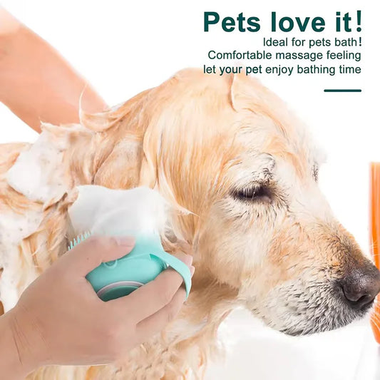 Silicone Bath Massage Brush for Dog and Cat Grooming