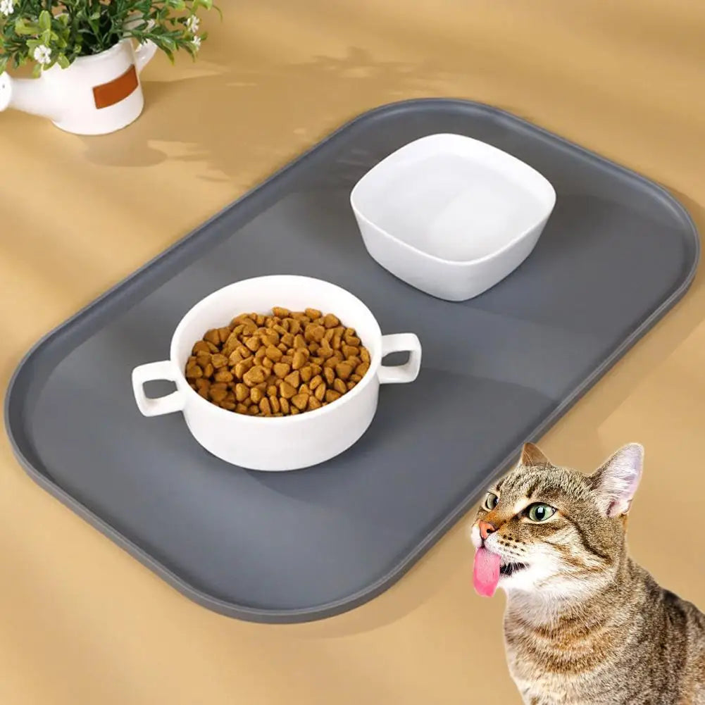 Waterproof Silicone Placemat for Pet Food and Water Bowls