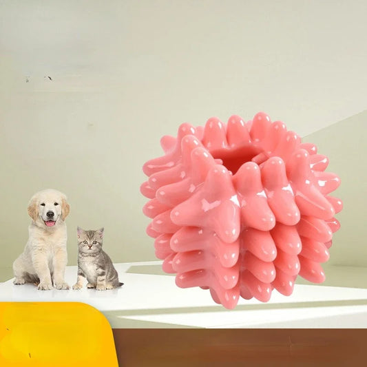 Rubber Treat Dispensing Chew Ball for Dogs and Cats